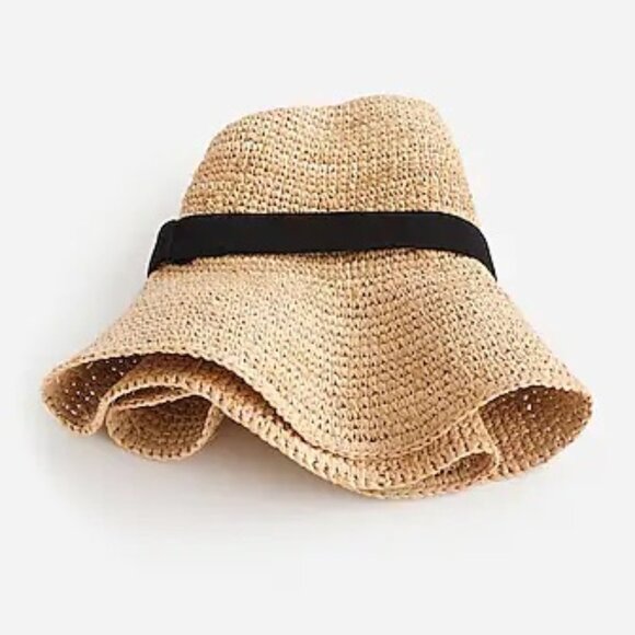 J. Crew - Wide-brim packable straw hat - Picture 2 of 5
